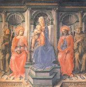 Fra Filippo Lippi Madonna and Child Enthroned with Sts Francis,Damian,Cosmas and Anthony of Padua Spain oil painting artist